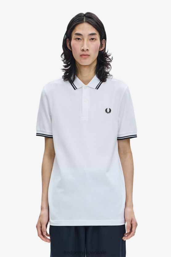 M3600 3 シャツ 男性 Fred Perry 白黒 F0R402331 衣類