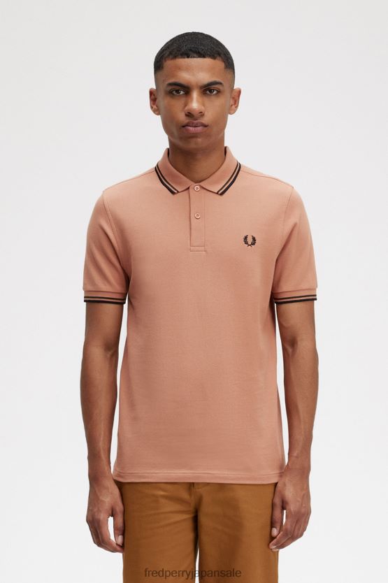 M3600 3 シャツ 男性 Fred Perry ライトラスト/ナイトグリーン/ブラック F0R402348 衣類