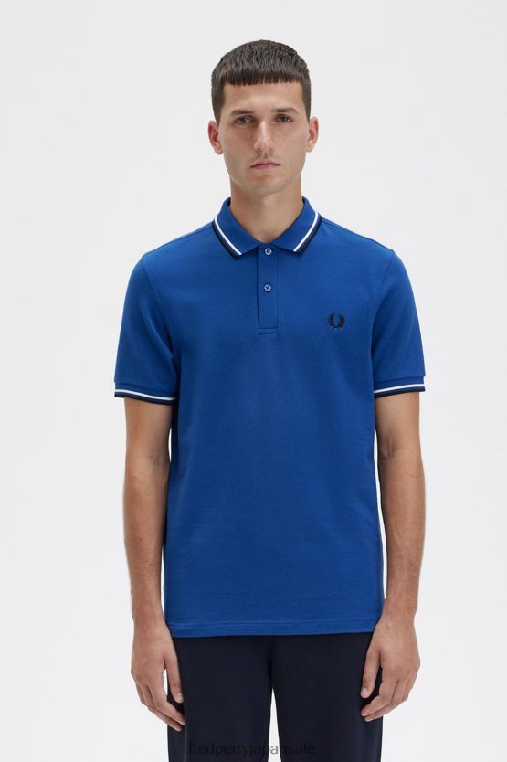M3600 3 シャツ 男性 Fred Perry シェードコバルト/スノーホワイト/ブラック F0R402373 衣類