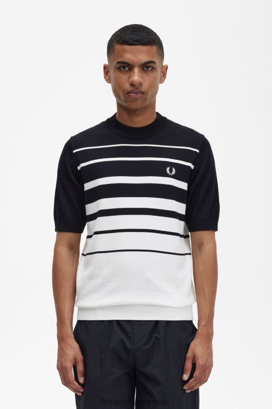 ストライプニットTシャツ 男性 Fred Perry 白雪姫 F0R402449 衣類