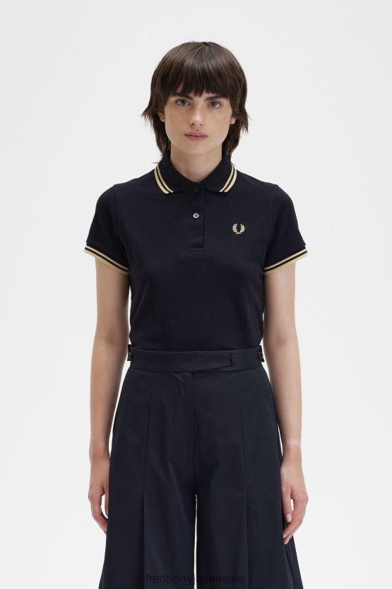 g12 女性 Fred Perry ブラック/シャンパン F0R402628 衣類
