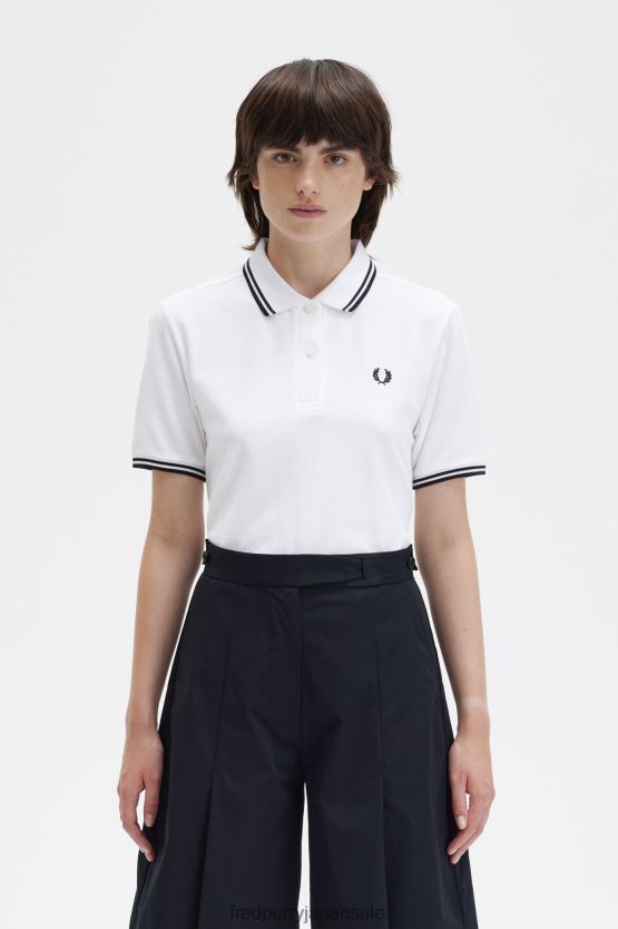 g3600 女性 Fred Perry 白黒 F0R402627 衣類