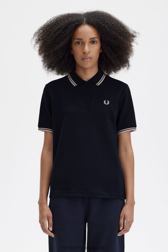 g3600 女性 Fred Perry ネイビー/シルキーピーチ F0R402629 衣類