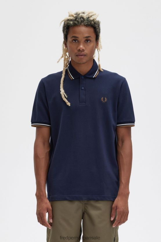 m12 男性 Fred Perry ネイビー/エクリュ/シェードストーン F0R402258 衣類