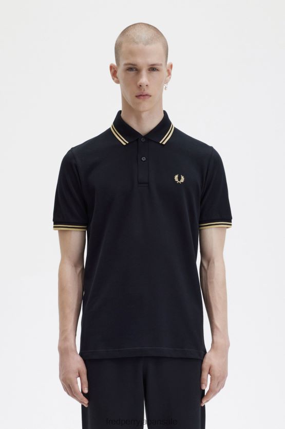m12 男性 Fred Perry ブラック/シャンパン F0R402284 衣類