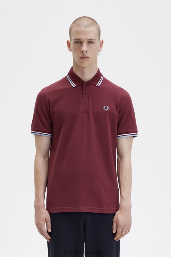 m12 男性 Fred Perry マルーン/ホワイト/アイス F0R402320 衣類