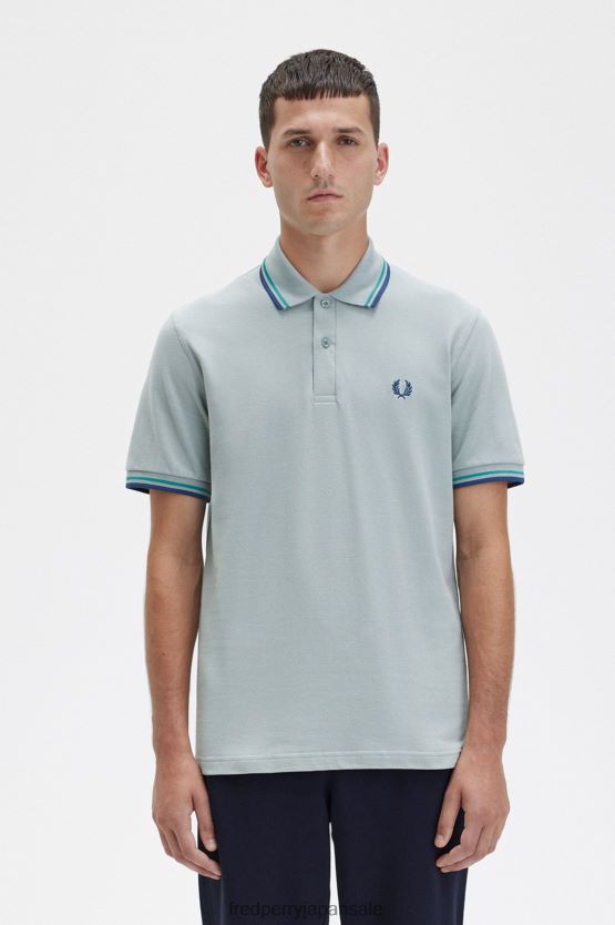 m12 男性 Fred Perry シルバーブルー/ディープミント/サイバーブルー F0R402358 衣類