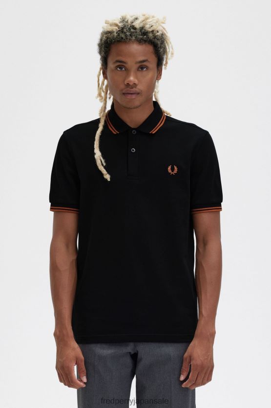 m3600 シャツ1枚 男性 Fred Perry ブラック/ナッツフレーク F0R402254 衣類
