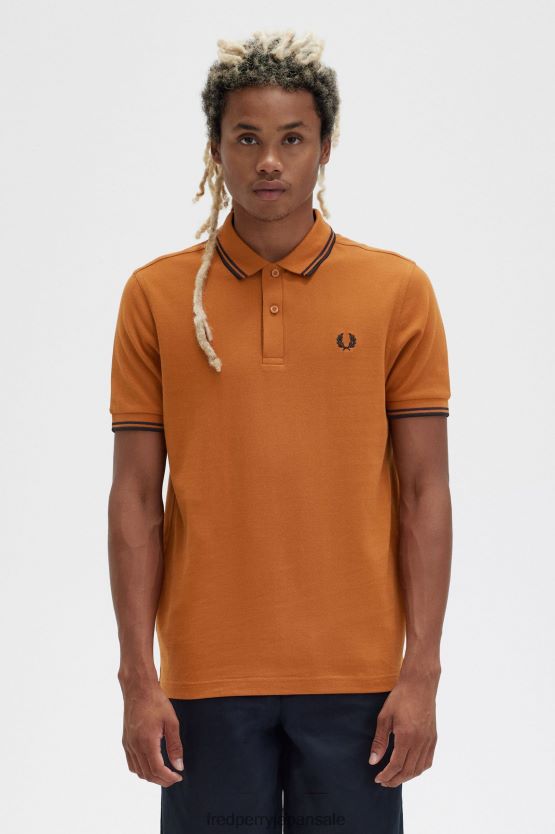 m3600 シャツ1枚 男性 Fred Perry ナッツフレーク/ネイビー/ブラック F0R402256 衣類