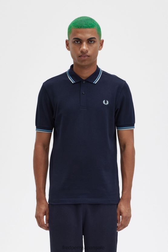 m3600 シャツ1枚 男性 Fred Perry ネイビー/ソフトブルー/シルバーブルー F0R402257 衣類