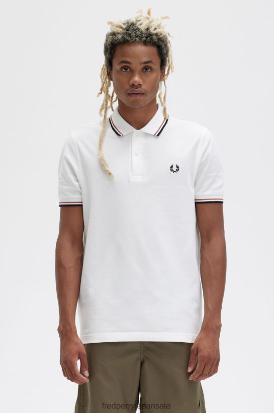m3600 シャツ1枚 男性 Fred Perry スノーホワイト/ライトラスト/ブラック F0R402261 衣類