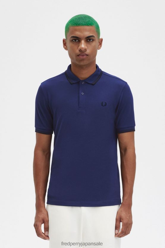 m3600 シャツ1枚 男性 Fred Perry フレンチネイビー/ブラック F0R402268 衣類