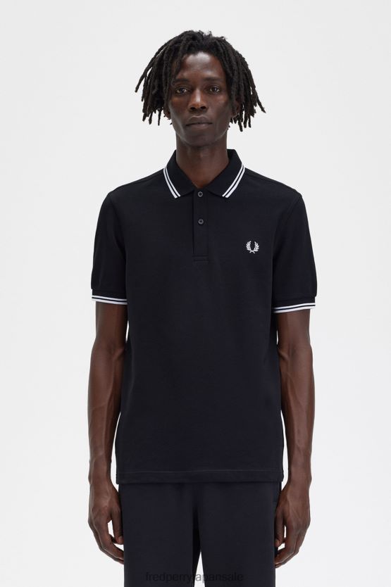 m3600 シャツ1枚 男性 Fred Perry 黒、白 F0R402283 衣類