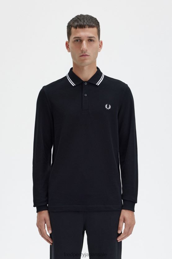 m3636 男性 Fred Perry 黒、白 F0R402287 衣類