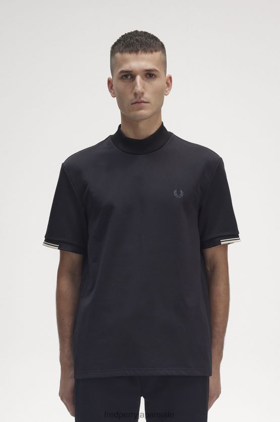 ハイネックトップ 男性 Fred Perry 黒 F0R402561 衣類