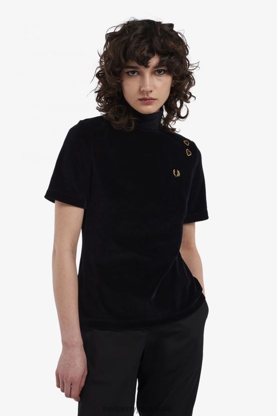 ベロアトップ 女性 Fred Perry 金 F0R402654 衣類