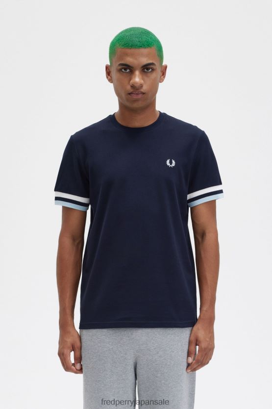 大胆なチップピケ Tシャツ 男性 Fred Perry 海軍 F0R402477 衣類