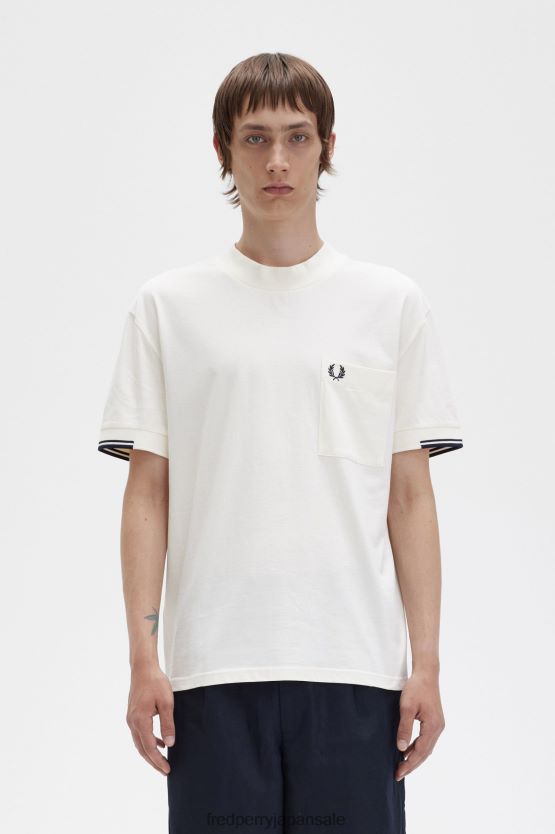 チップドスリーブ Tシャツ 男性 Fred Perry 生成り F0R402484 衣類