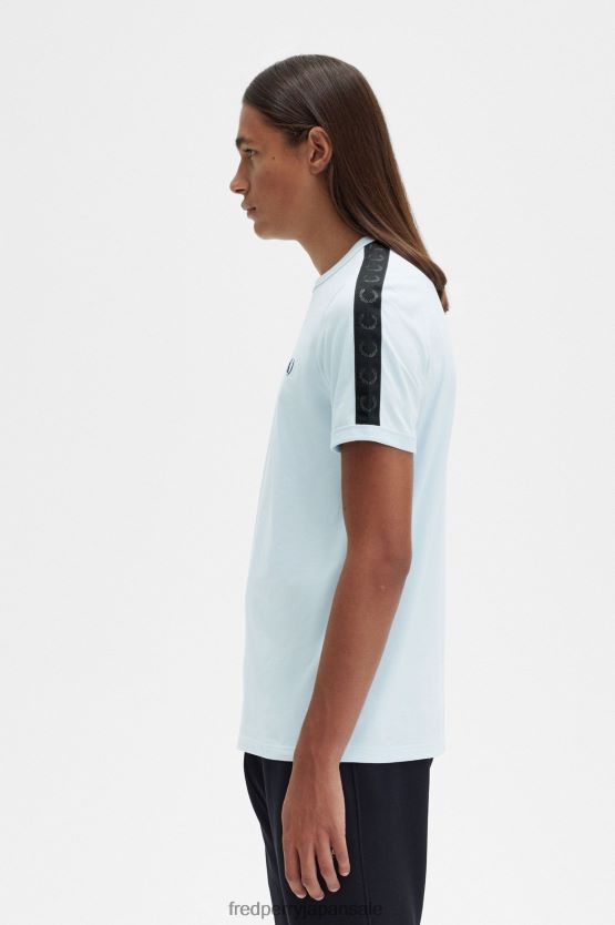 トーナルテープリンガーTシャツ 男性 Fred Perry ライトアイス/ブラック F0R402497 衣類