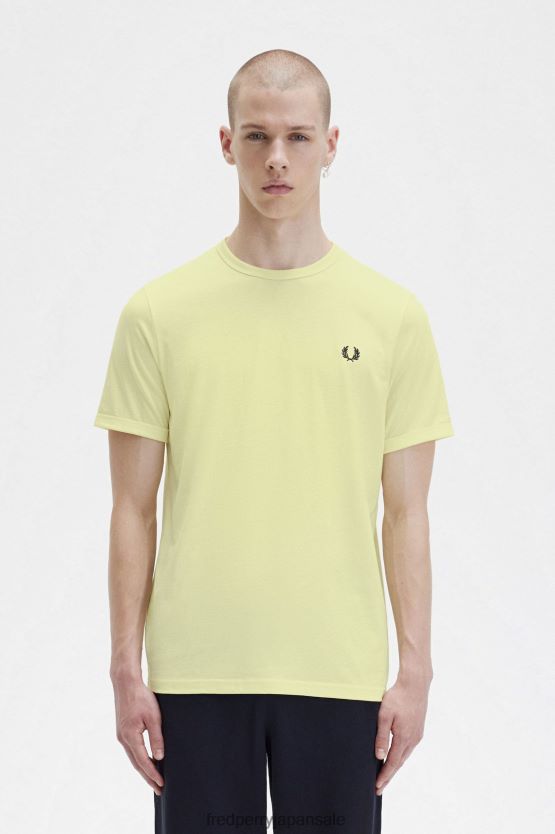 リンガーTシャツ 男性 Fred Perry ワックスイエロー F0R402498 衣類