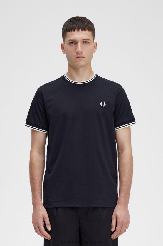 ツインチップTシャツ 男性 Fred Perry 黒 F0R402501 衣類