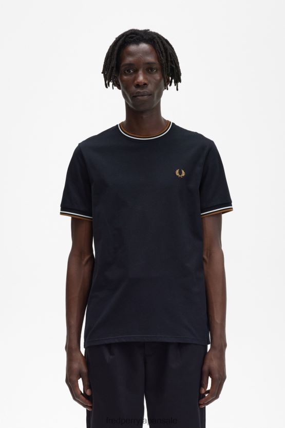 ツインチップTシャツ 男性 Fred Perry 黒 F0R402505 衣類