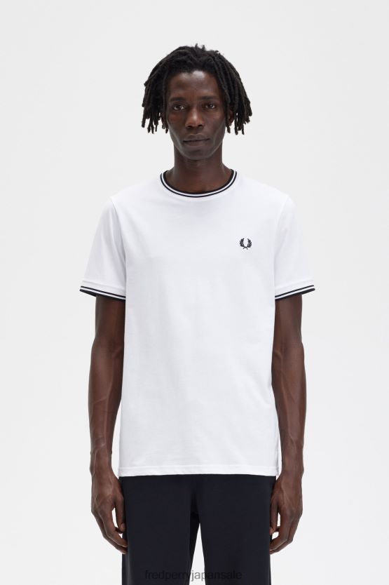 ツインチップTシャツ 男性 Fred Perry 白 F0R402506 衣類