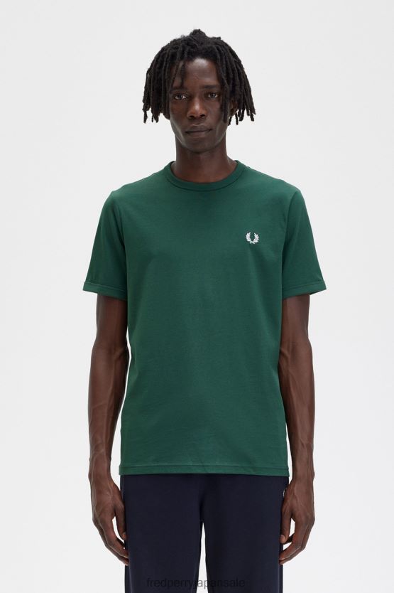 リンガーTシャツ 男性 Fred Perry アイビーグリーン F0R402507 衣類