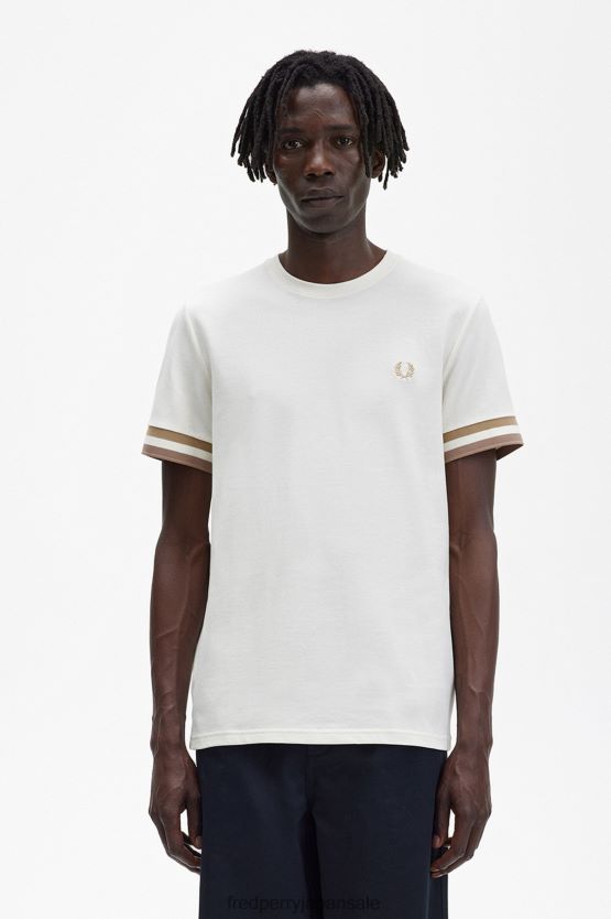 大胆なチップピケ Tシャツ 男性 Fred Perry 生成り F0R402513 衣類