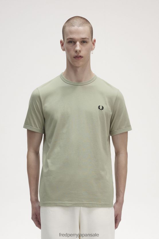 リンガーTシャツ 男性 Fred Perry 海草 F0R402518 衣類