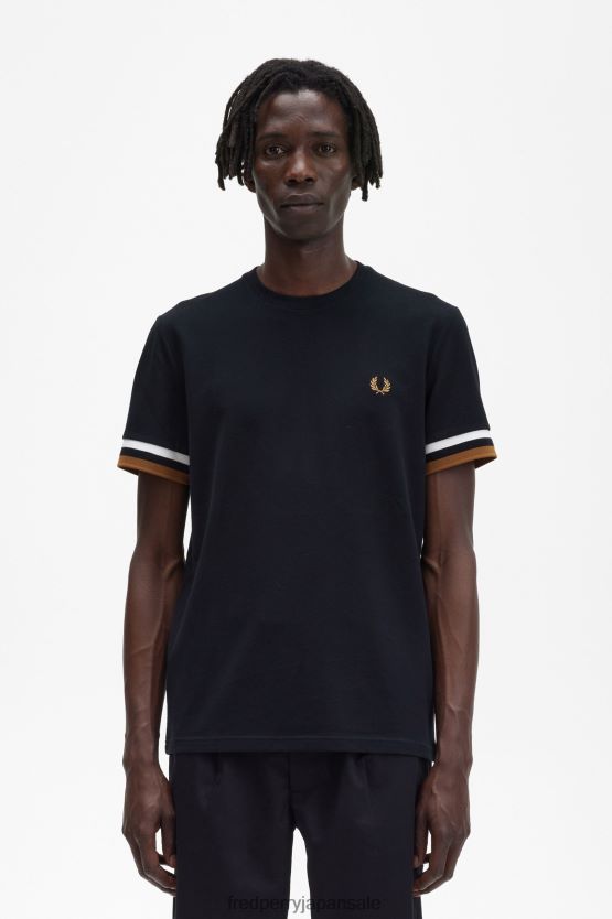 大胆なチップピケ Tシャツ 男性 Fred Perry 黒 F0R402519 衣類