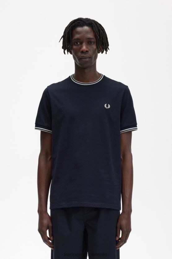 ツインチップTシャツ 男性 Fred Perry 海軍 F0R402523 衣類