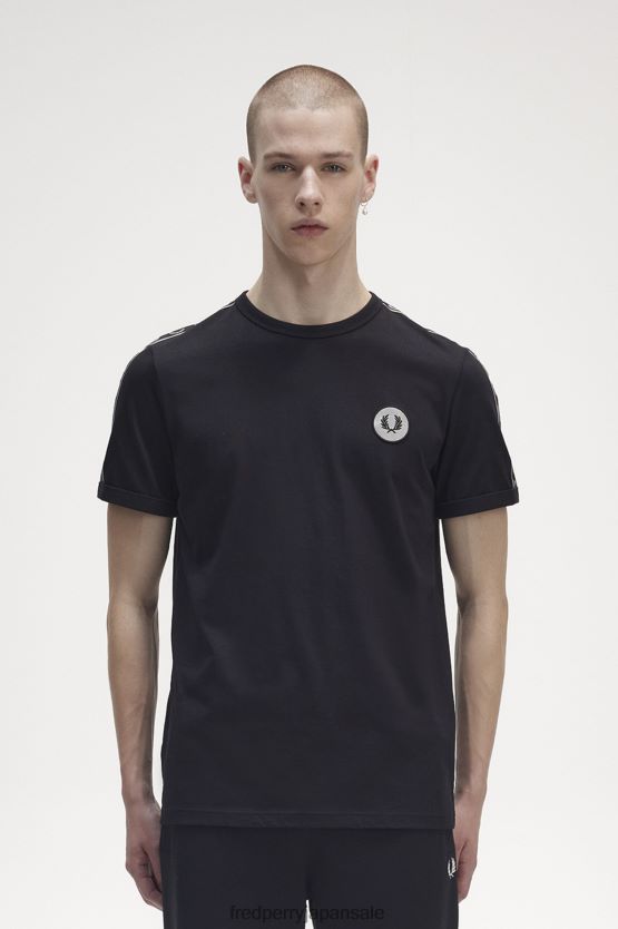 反射ディテール リンガー Tシャツ 男性 Fred Perry 黒/反射性 F0R402525 衣類