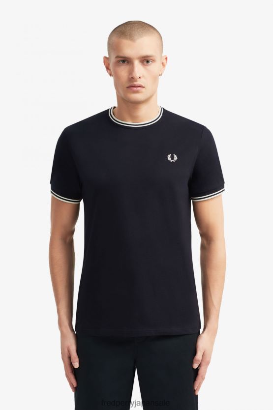 ツインチップTシャツ 男性 Fred Perry 海軍 F0R402527 衣類