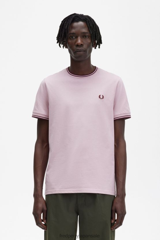 ツインチップTシャツ 男性 Fred Perry チョーキーピンク F0R402528 衣類