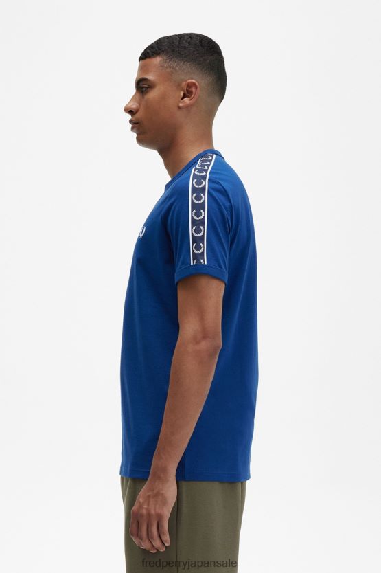 コントラストテープ リンガーTシャツ 男性 Fred Perry シェードコバルト/ネイビー F0R402529 衣類
