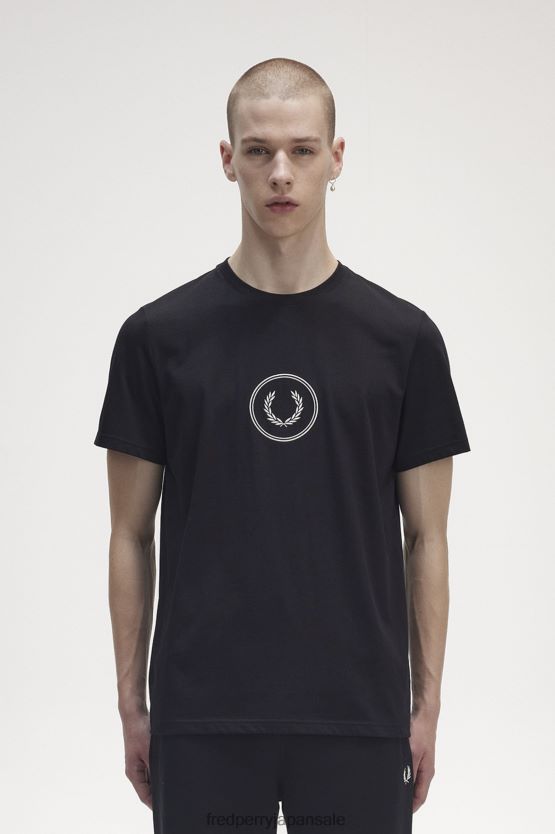 サークルブランディングTシャツ 男性 Fred Perry 黒 F0R402530 衣類
