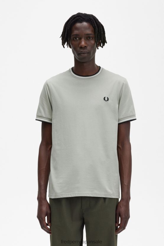 ツインチップTシャツ 男性 Fred Perry 海草 F0R402533 衣類