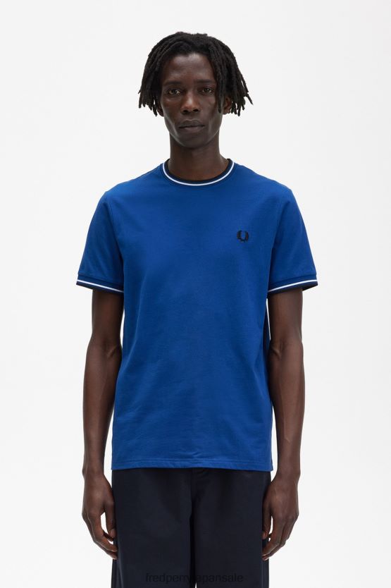 ツインチップTシャツ 男性 Fred Perry シェードコバルト F0R402537 衣類