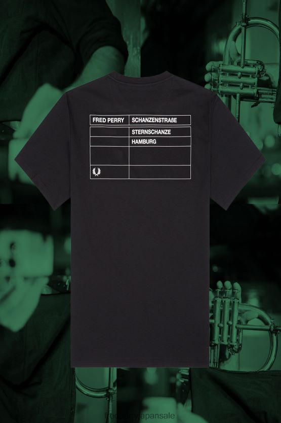 ハンバーグリンガーTシャツ 男性 Fred Perry 黒 F0R402539 衣類