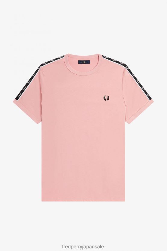コントラストテープ リンガーTシャツ 男性 Fred Perry チョーキーピンク/ブラック F0R402559 衣類