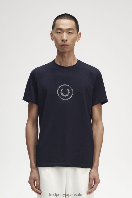 サークルブランディングTシャツ 男性 Fred Perry 海軍 F0R402565 衣類