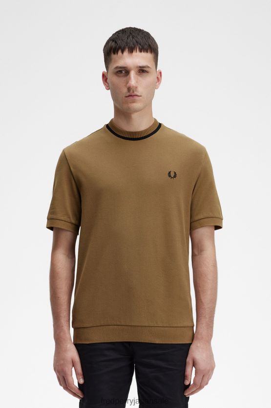 クルーネックピケTシャツ 男性 Fred Perry 影のある石 F0R402572 衣類