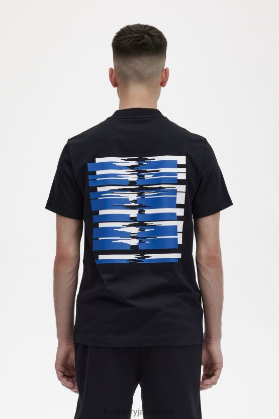 サウンドウェーブ バックグラフィック Tシャツ 男性 Fred Perry 黒 F0R402582 衣類