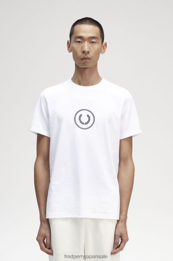 サークルブランディングTシャツ 男性 Fred Perry 白 F0R402585 衣類