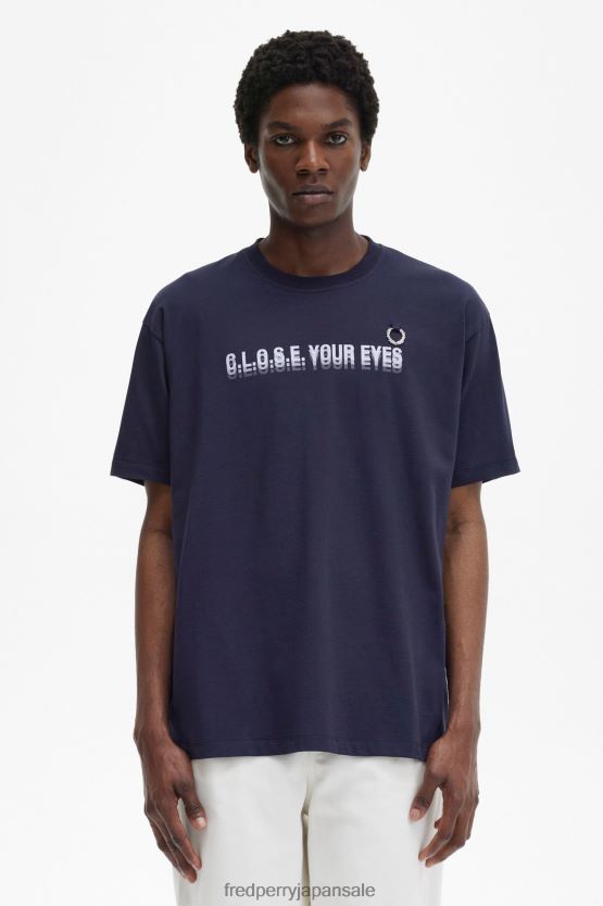 プリントTシャツ 男性 Fred Perry 黒 F0R402587 衣類