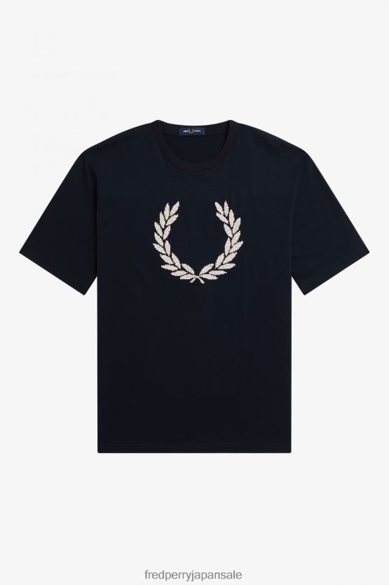 大胆な月桂冠 T シャツ 女性 Fred Perry 海軍 F0R402650 衣類