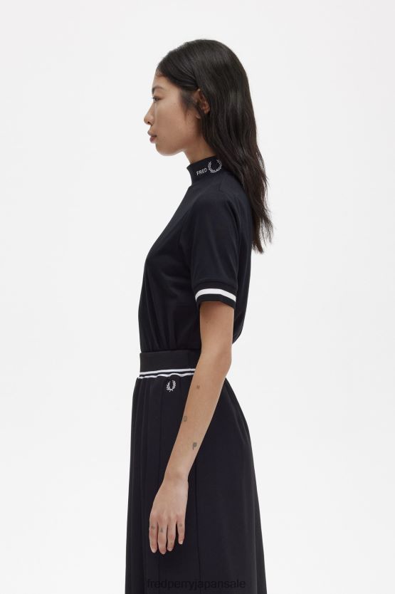 ブランドのハイネックTシャツ 女性 Fred Perry 黒 F0R402661 衣類